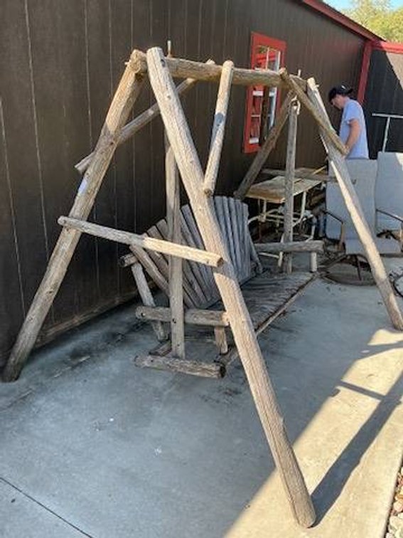 Outdoor Wooden Rocking Bench