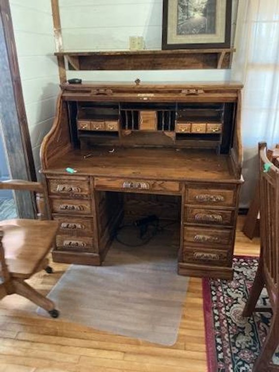 Winners Solid Oak Roll Top Desk