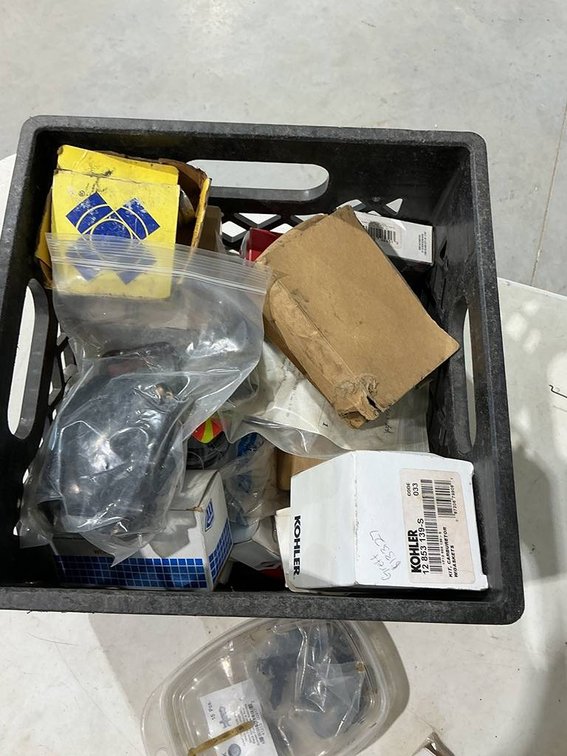 Crate of Small Engine Lawn Mower Parts