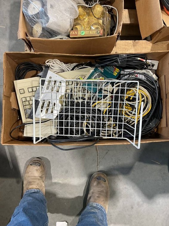 This Lot Contains Coaxial Cables, Keyboard, DirectTv Box