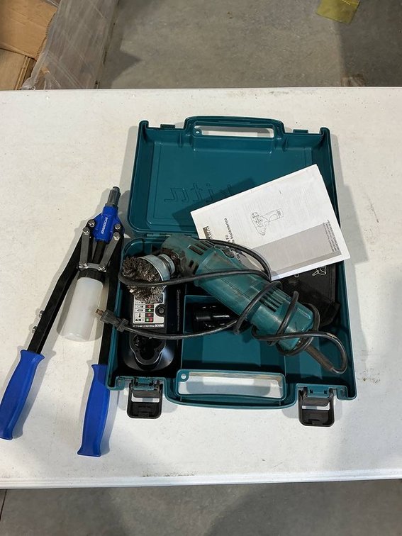 Makita Corded Disc Grinder and Pittsburgh Riveting Tool
