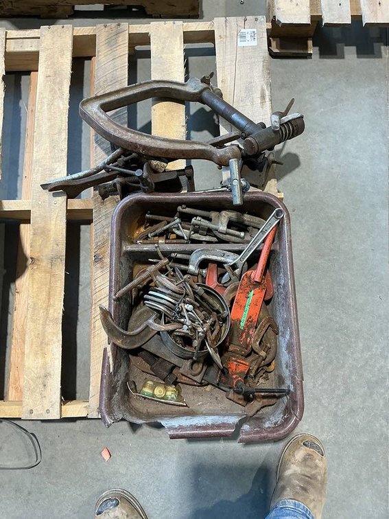 Box of C-Clamps, Table Clamps
