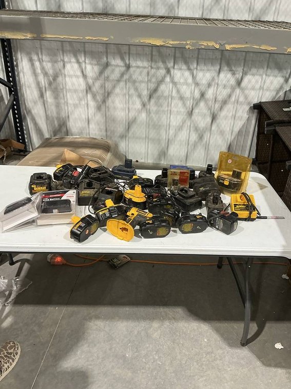 Lot of Dewalt Drill, Dewalt Batteries and Chargers, Unbranded Battery Charger, 2- Drill Master Batteries in Original Packaging