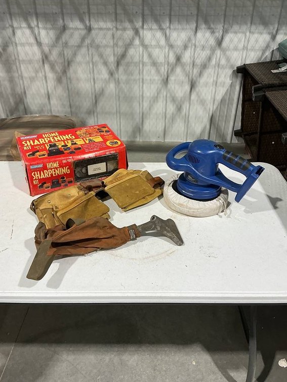 Home Sharpening Kit, Handyman Leather Tool Belt, 18v Buffer