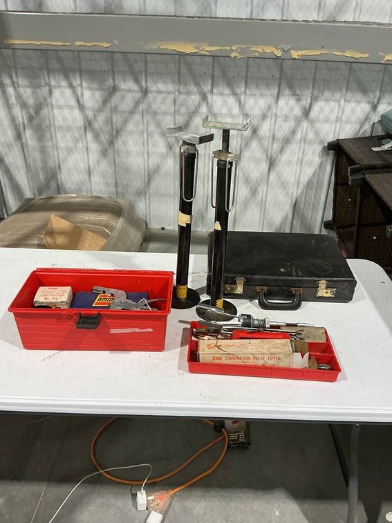Piston Ring Compressors, Honing Tools, 2- Support Bars, and a Briefcase