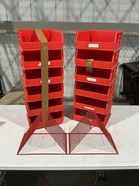 2- Red Organizer Towers, and a Slot Rack