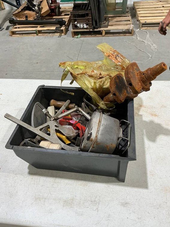 Box of Disassembled Small Engine Parts, and Briggs and Stratton Tools,