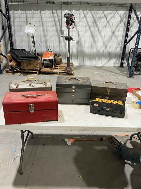 5- Empty Metal Tool Boxes