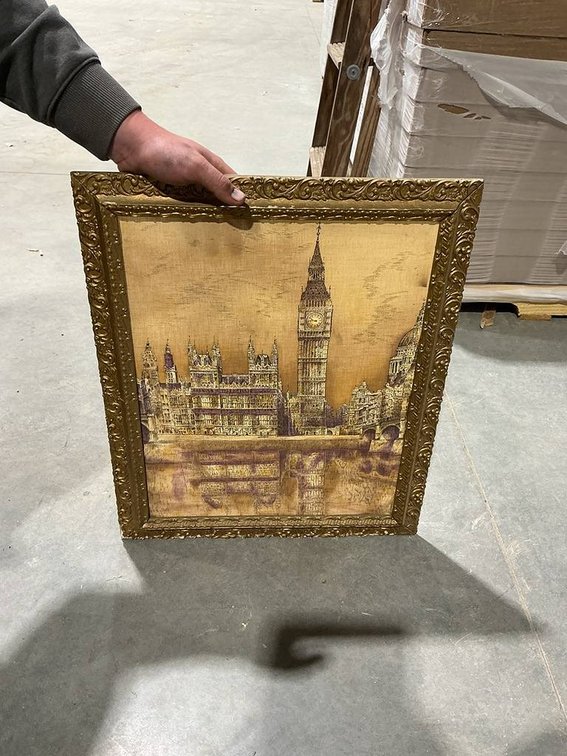 20"x24" House of Parliament Painting in Wooden Frame With Glass Back