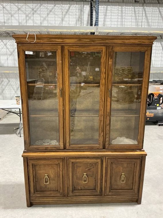 Vintage Wooden China Hutch From the Drexel Heritage Esperanto Collection