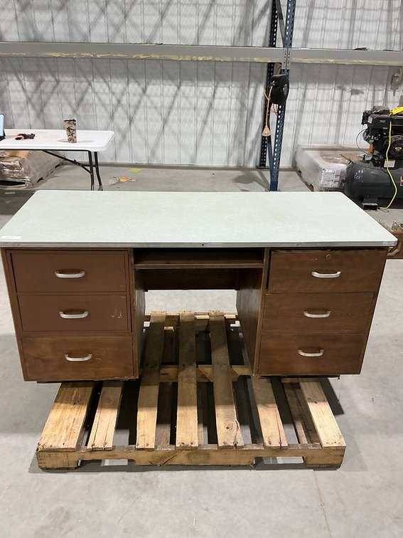 Wooden Double Pedestal Tanker Desk