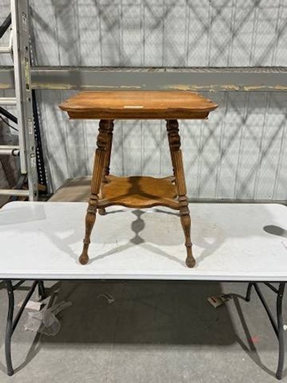 Vintage 2-Tier Oak Parlor Table