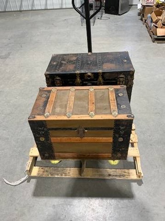 2- Vintage Wooden/Metal Steamer Trunk