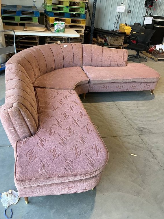 Old Vintage Sectional Pink Couch