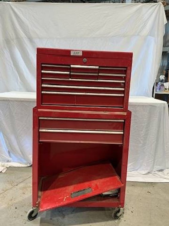 Stackable 11-Drawer Red Tool Box