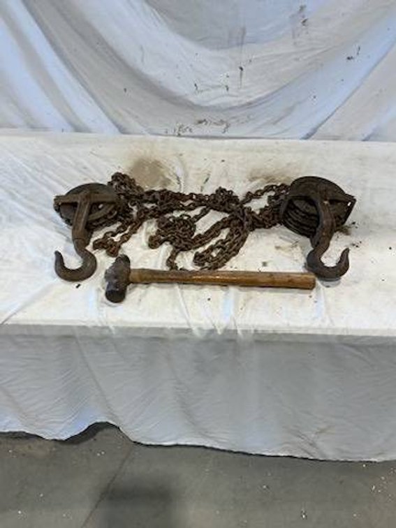 1/2 Ton Hoist, and a Ball-Peen Hammer