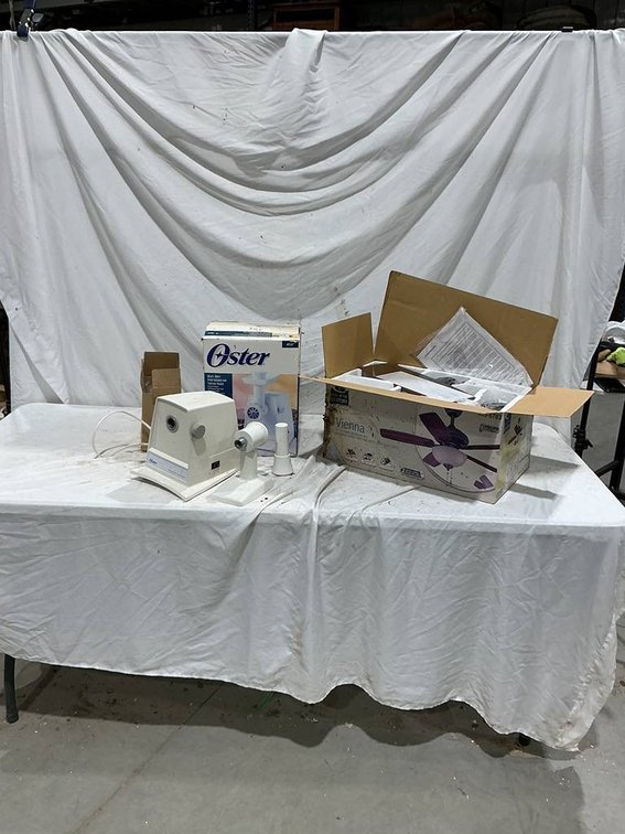 Oster Heavy-Duty Meat Grinder and Sausage Maker, and a Turn Of The Century 42" Ceiling Fan