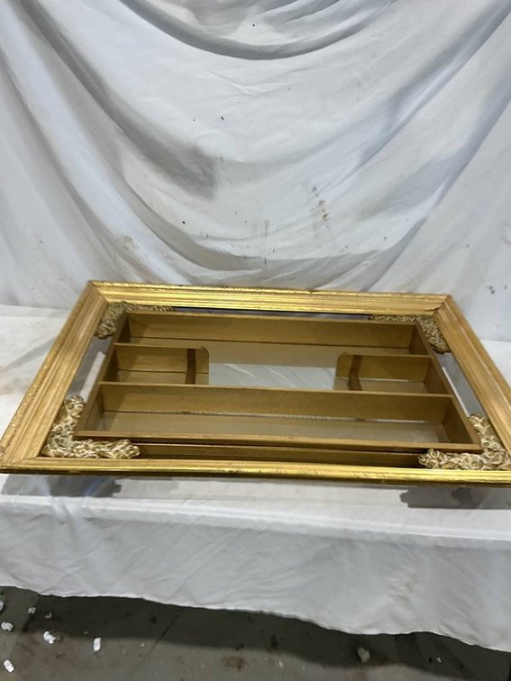 Vintage 42"x30" Turner Mfg Co. Shelved Wall Mirror