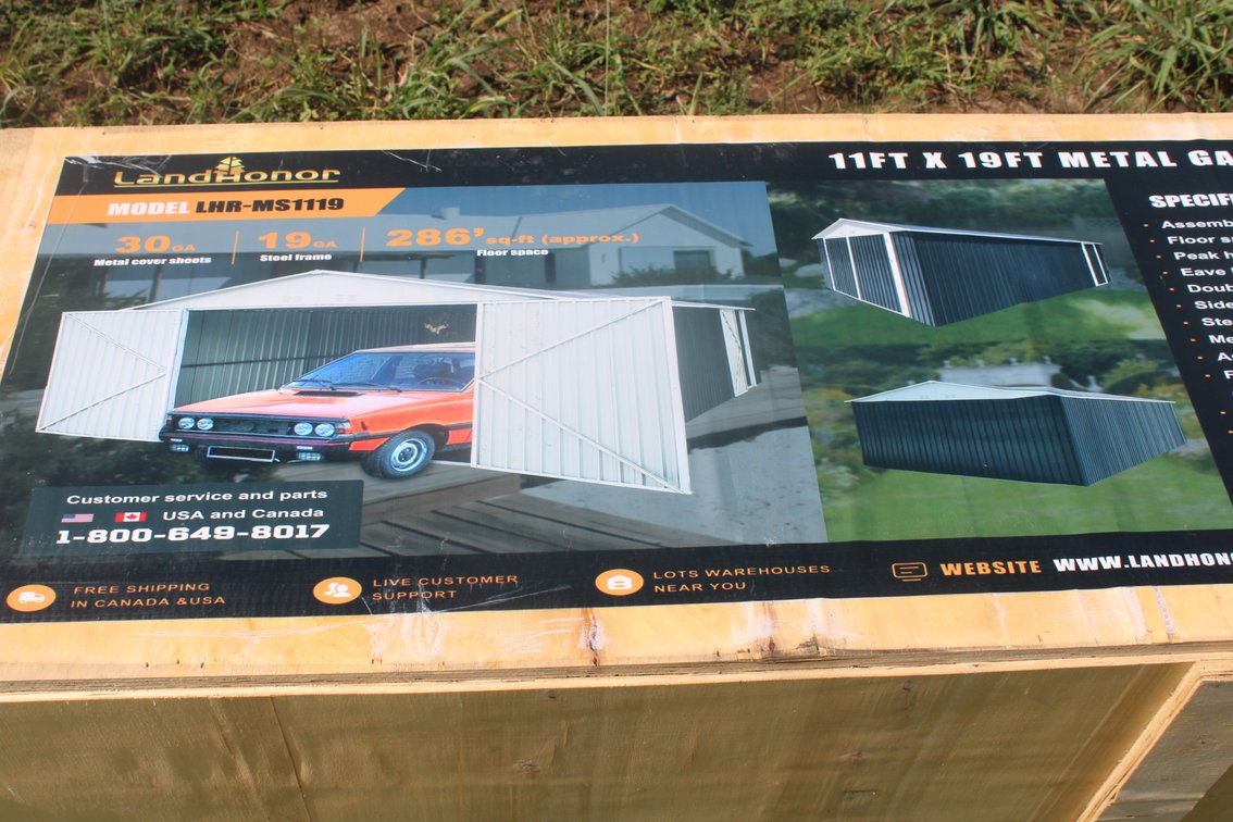 Unused 2025 Landhonor 11'x19' Metal Garage Shed with Double Front Doors