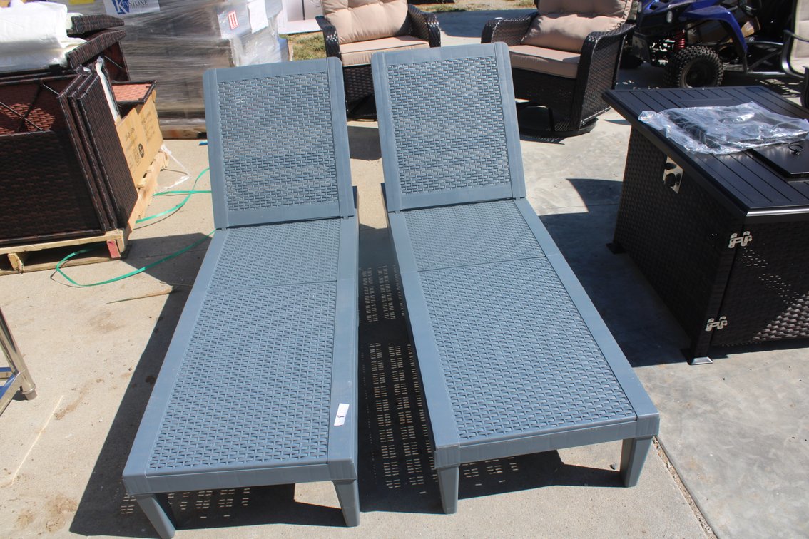 2 - Plastic Chaise Lounge Chairs