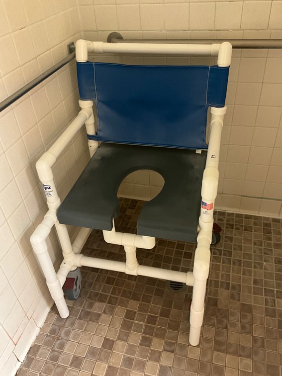 Rolling shower chairs