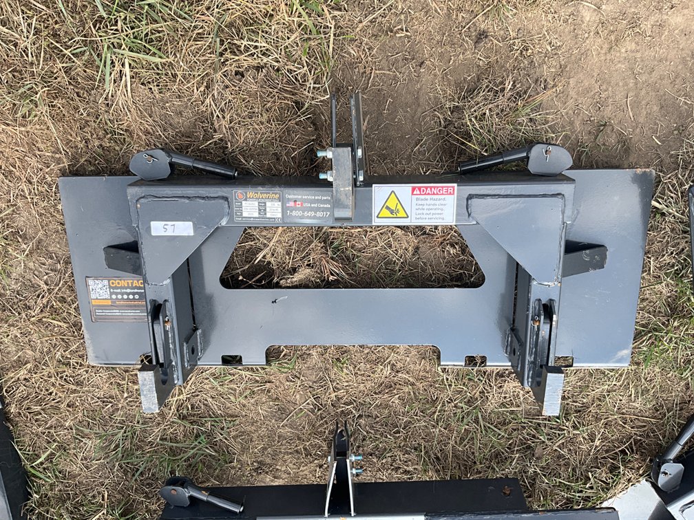 Unused 2025 Wolverine Skid Steer 3 Pt Quick Hitch