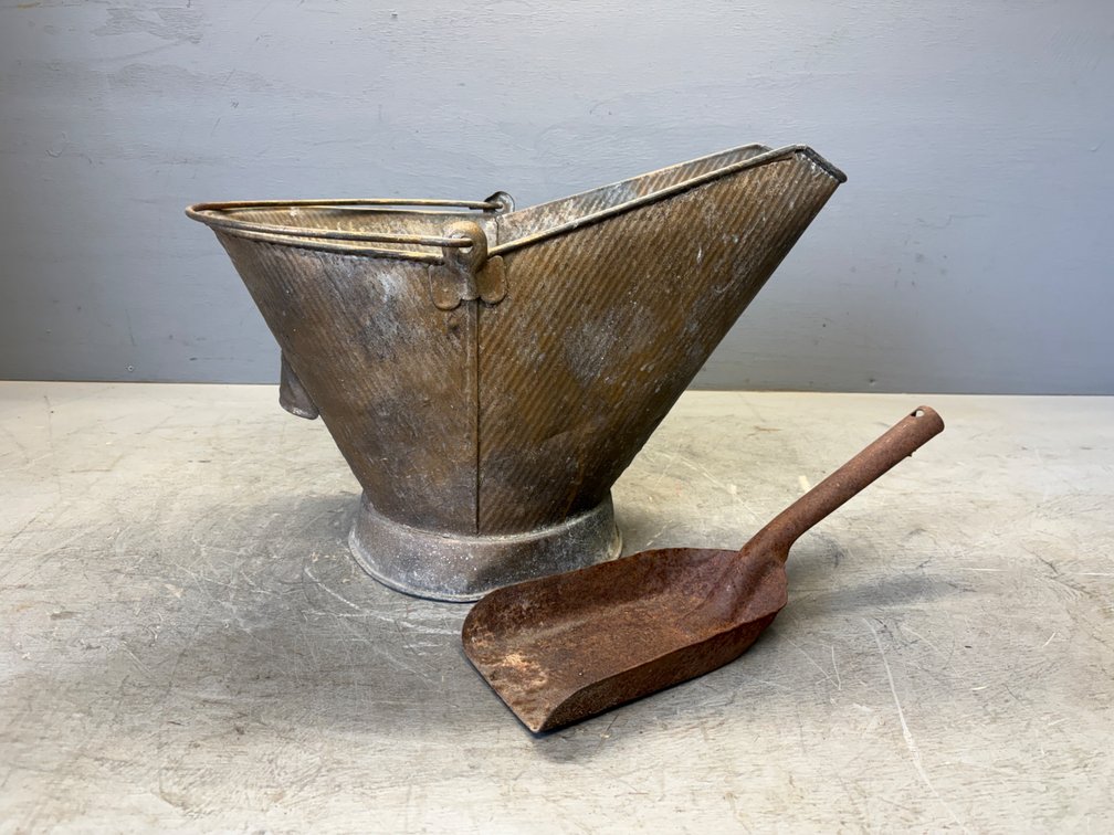 Vintage Coal Pail and Shovel