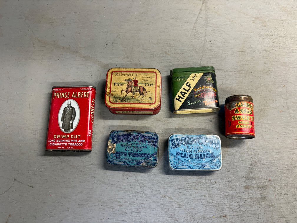 (6) Antique Tobacco Cans