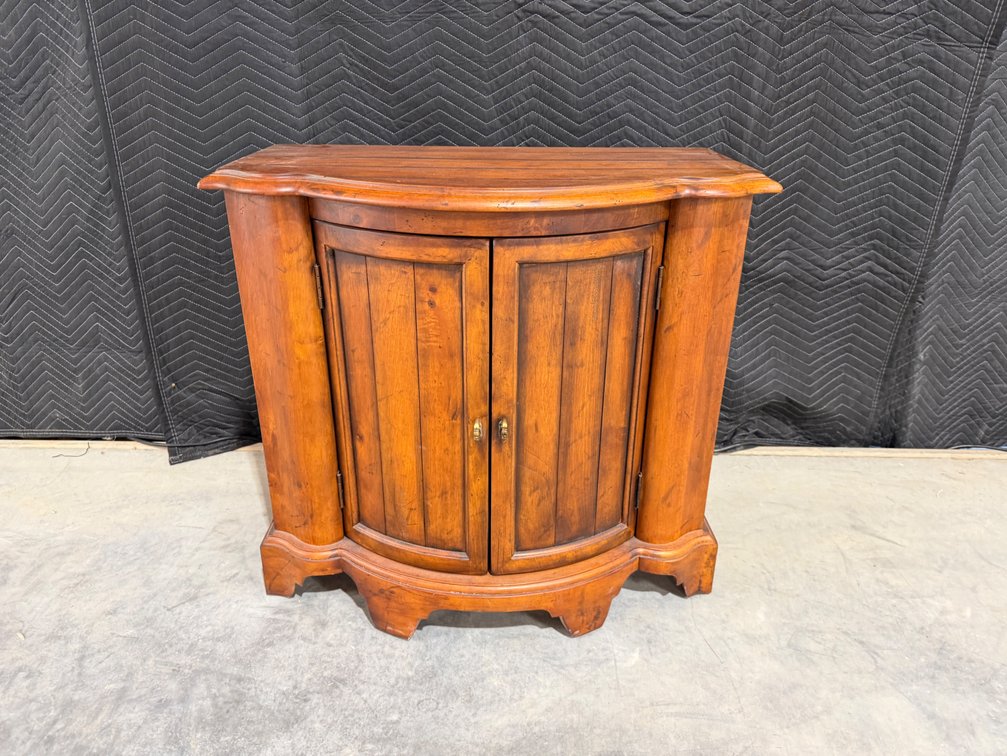 Wooden Bow-front Buffet Cabinet