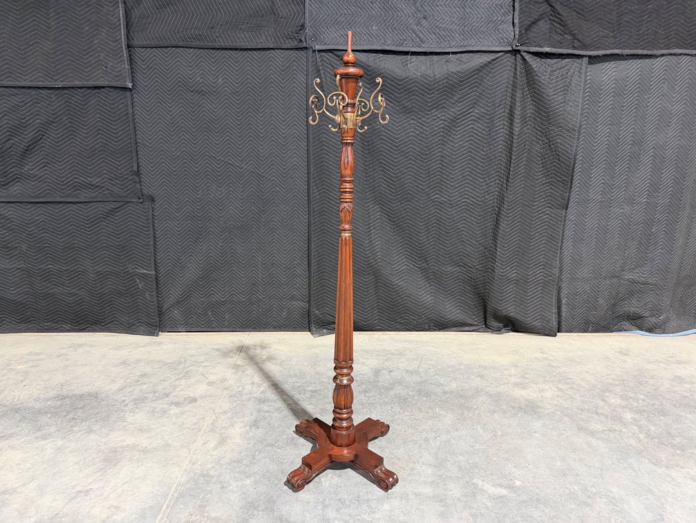 Vintage Wooden and Metal Coat Rack