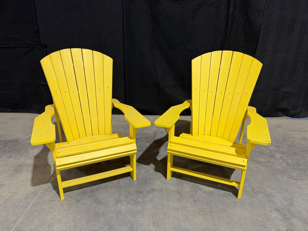 (2) Yellow Resin Adirondack Chairs