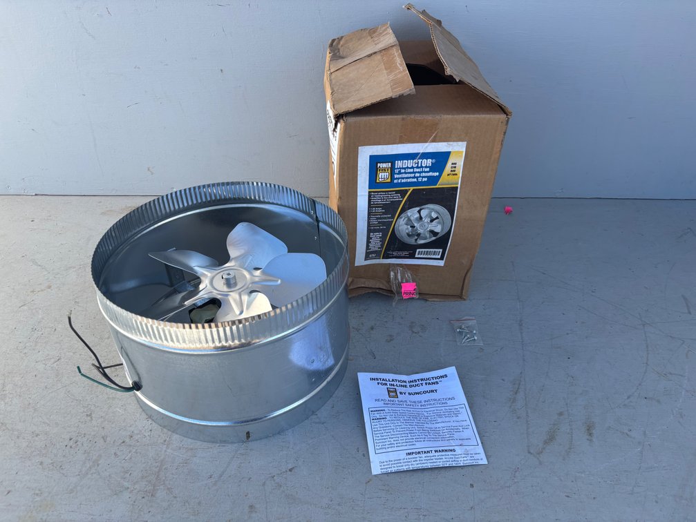 Unused Powerfist 12" In-Line Duct Fan