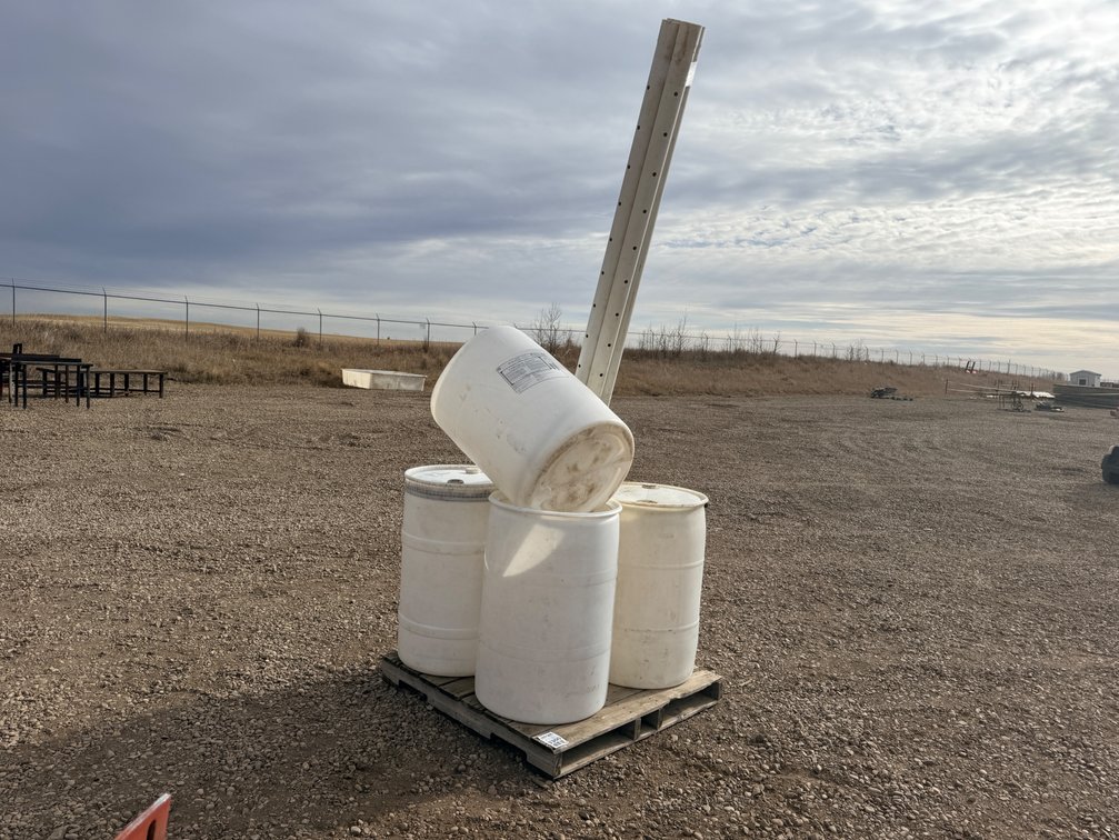 (5) 45 Gallon Plastic Barrels