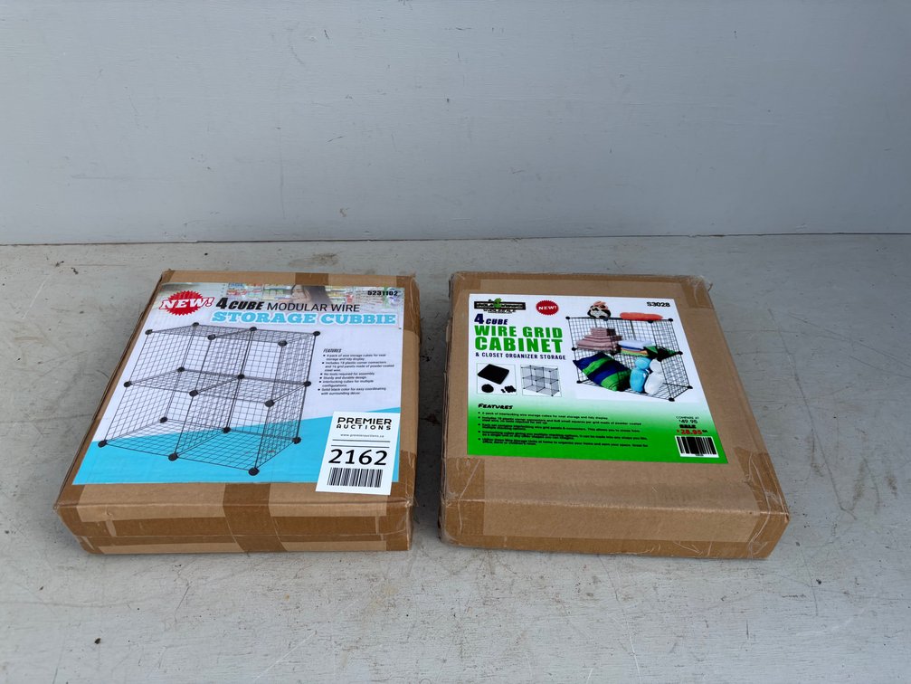 (2) Unused 4-Cube Modular Wire Storage Cubbie