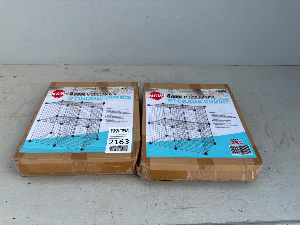 (2) Unused 4-Cube Modular Wire Storage Cubbie