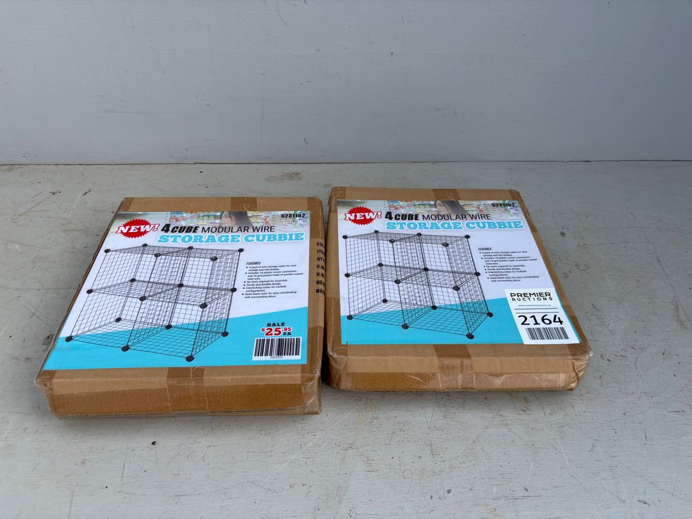 (2) Unused 4-Cube Modular Wire Storage Cubbie