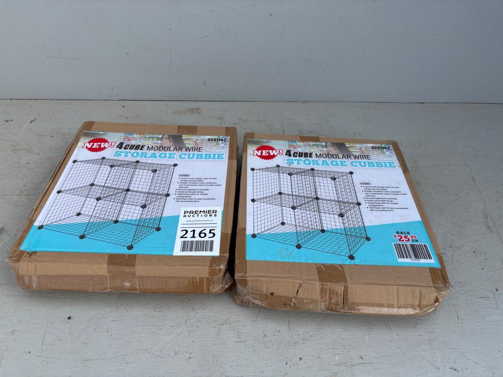 (2) Unused 4-Cube Modular Wire Storage Cubbie