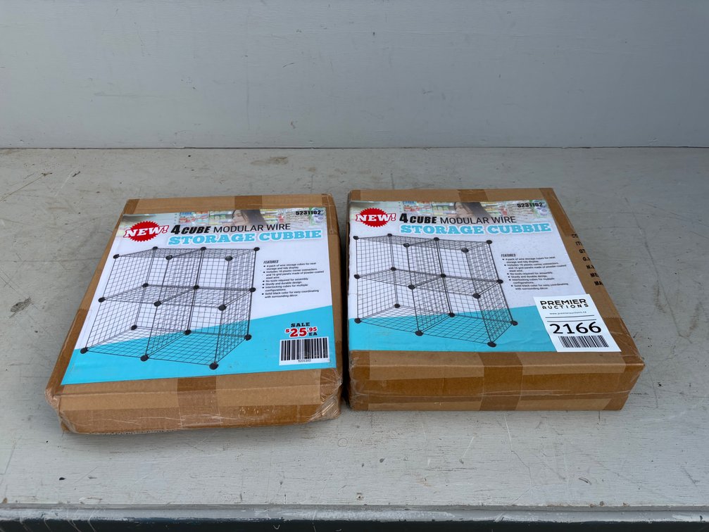 (2) Unused 4-Cube Modular Wire Storage Cubbie