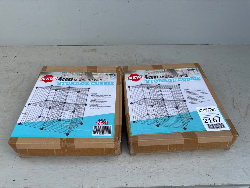 (2) Unused 4-Cube Modular Wire Storage Cubbie