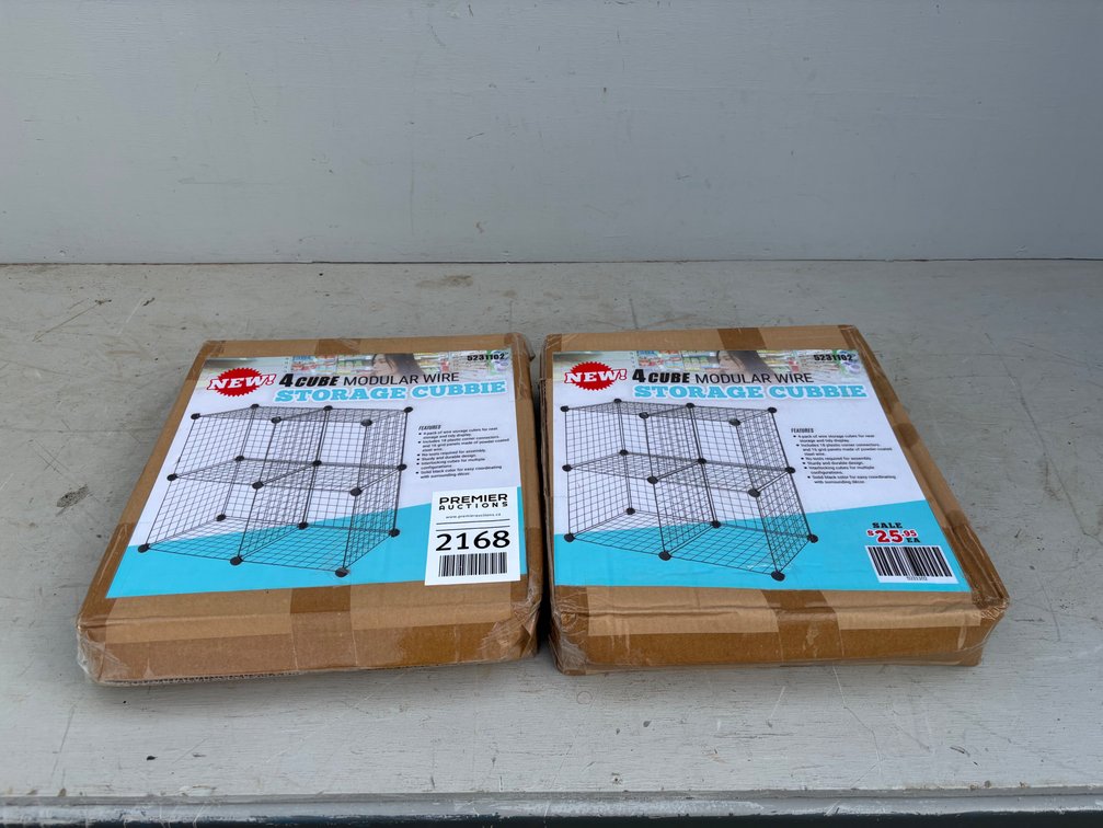 (2) Unused 4-Cube Modular Wire Storage Cubbie