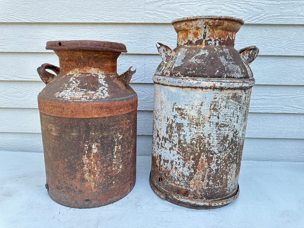 Vintage Metal Milk Cans (2)