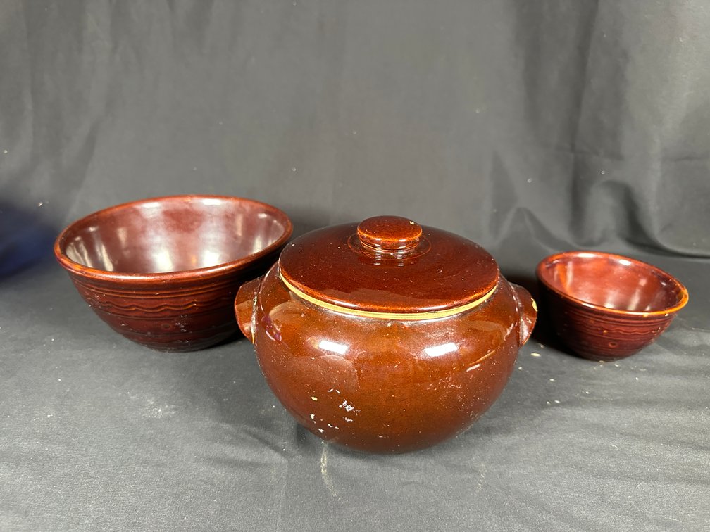 USA Brown Stoneware Set (3)