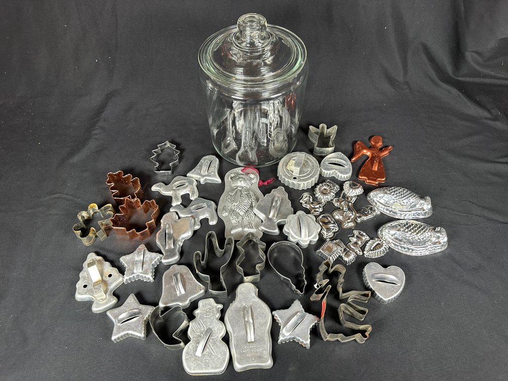 Vintage Cookie Cutters & Jar
