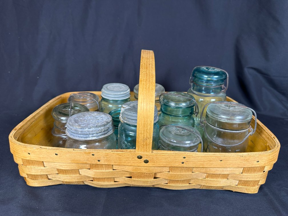 Vintage Jars & Basket (10)