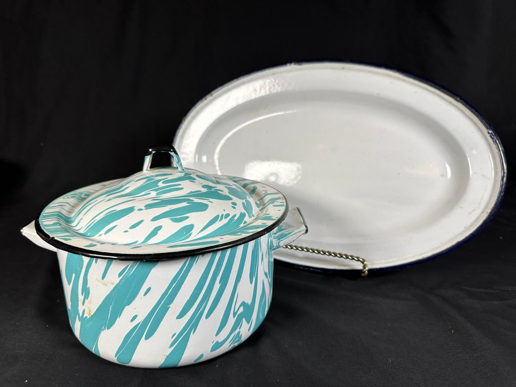 Teal Swirl Enamelware