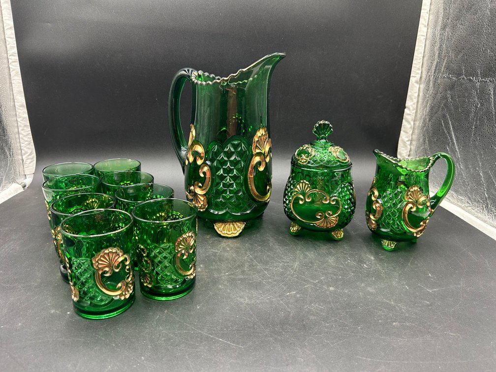 Croesus Pitcher, Creamer, & Glasses