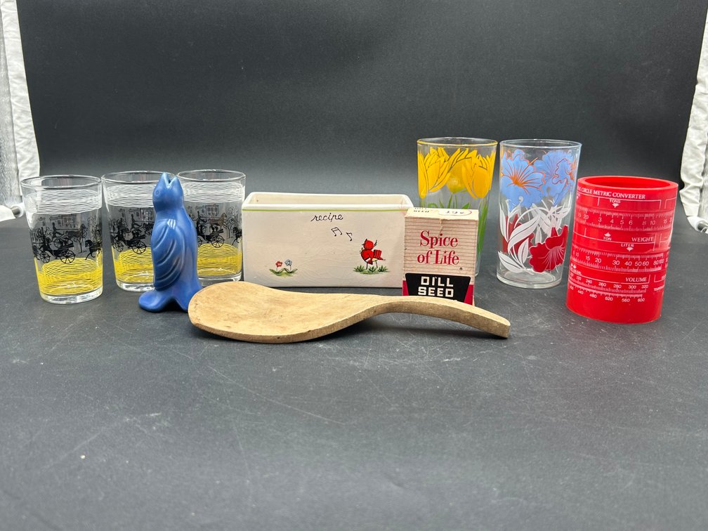 Pie Bird with Vintage Kitchen Items