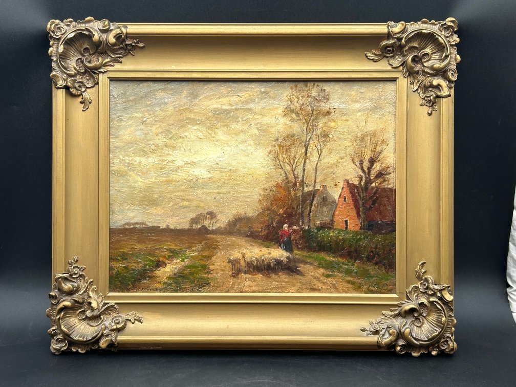 Farm Scene Oil Painting