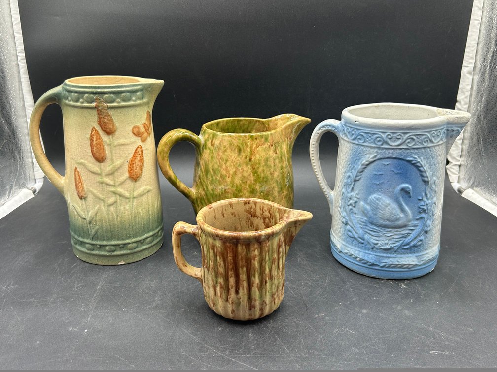 Variety of Pottery Pitchers