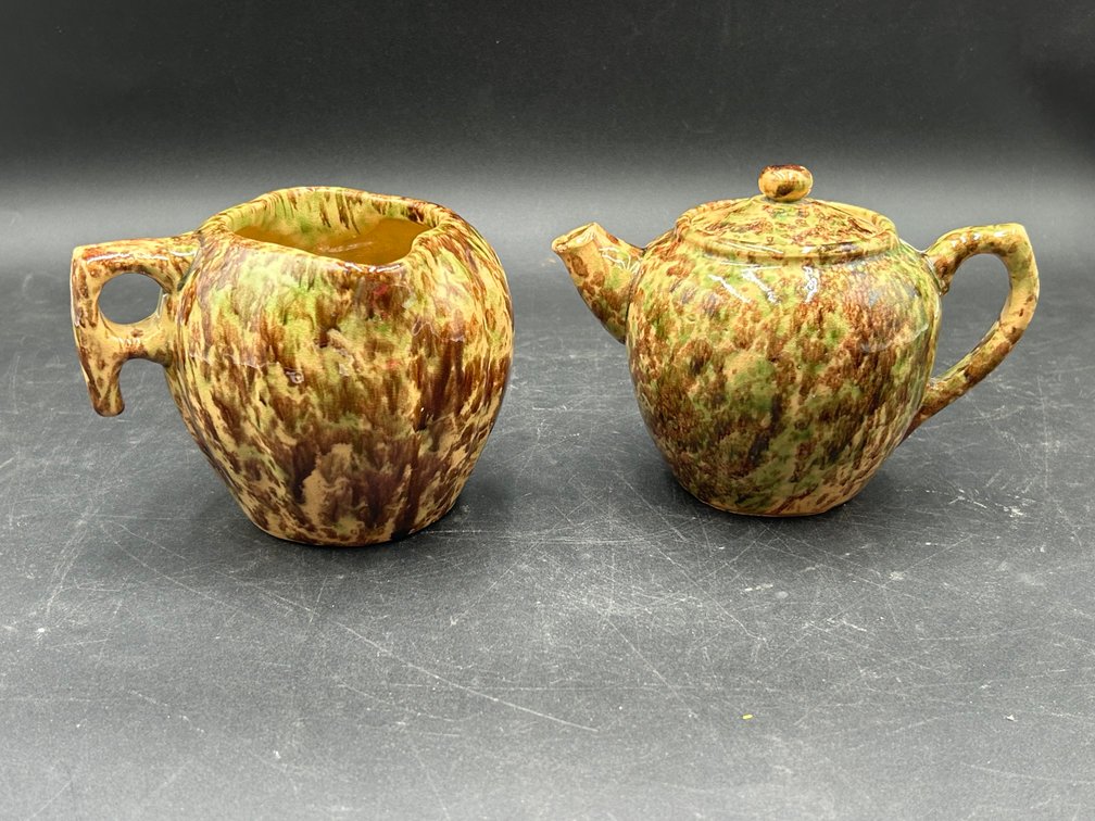 Brown Speckled Pitcher and Teapot